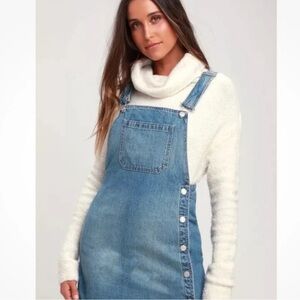 Free People Denim Overall Dress